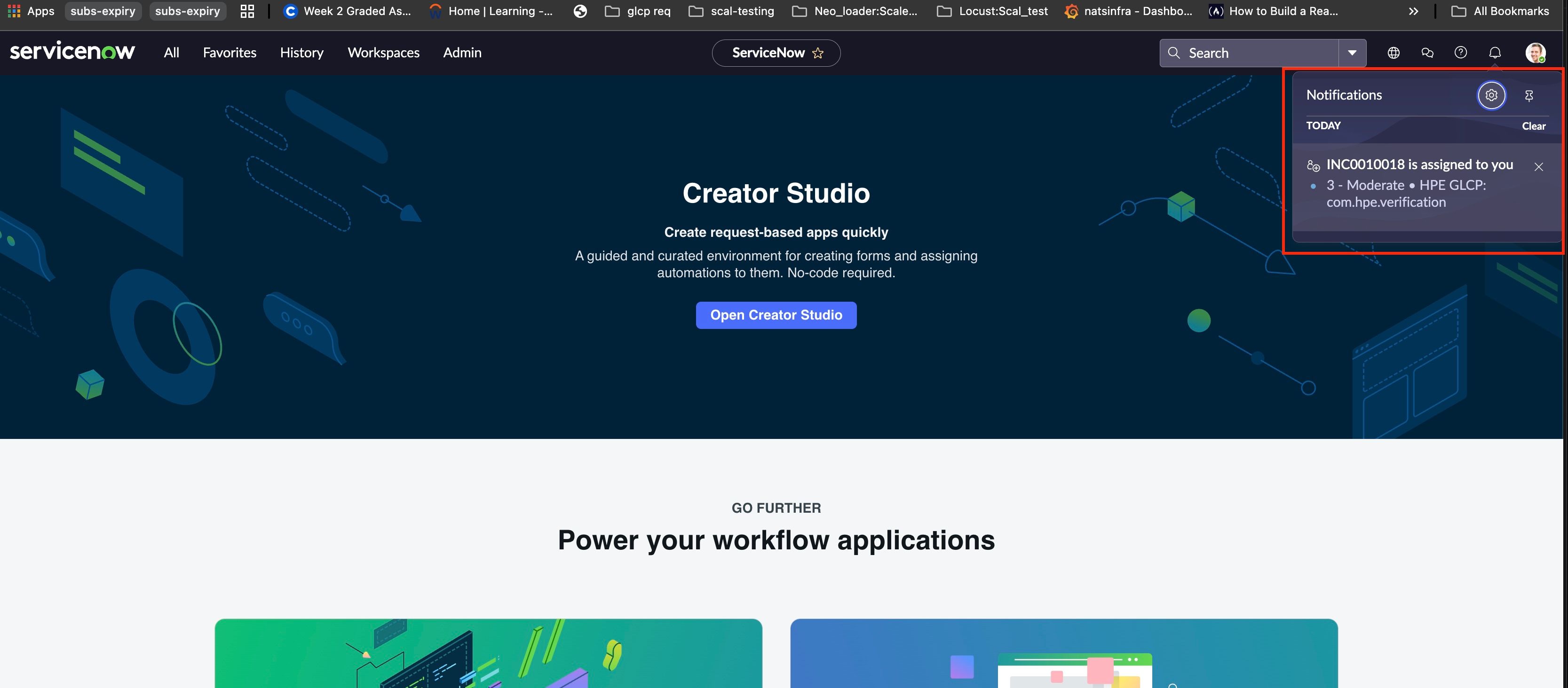 Event notification in web console