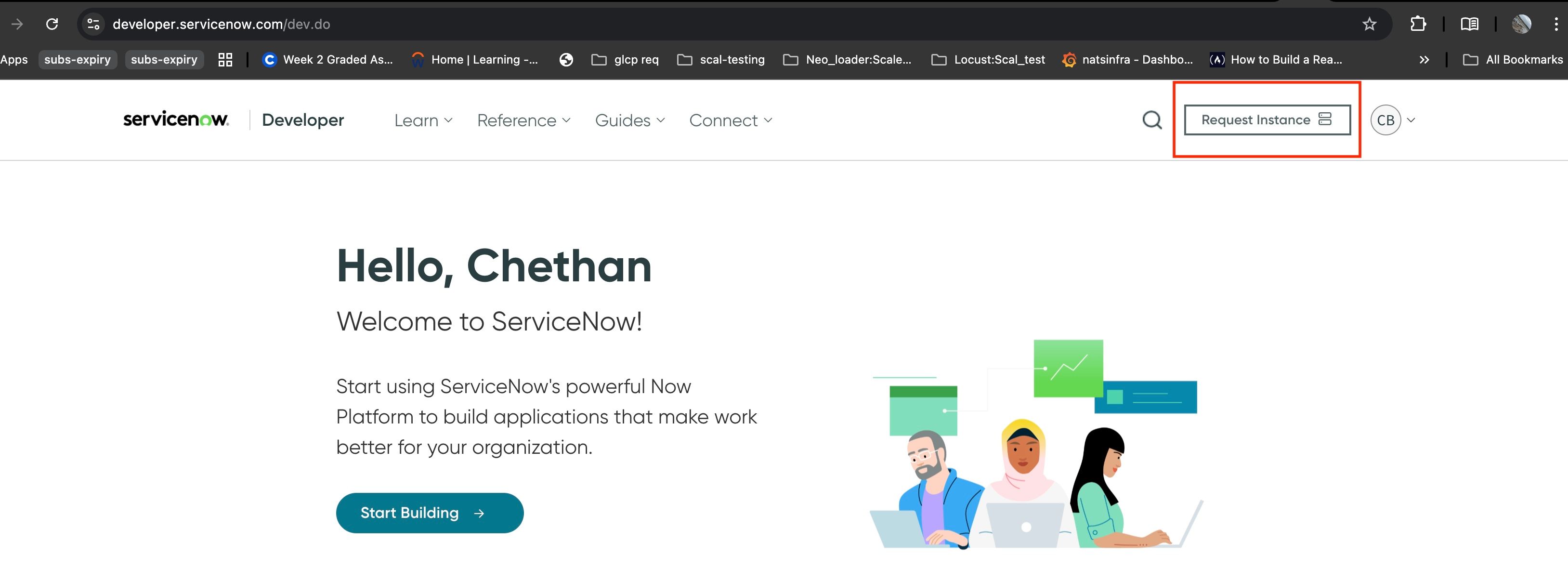 Request ServiceNow instance