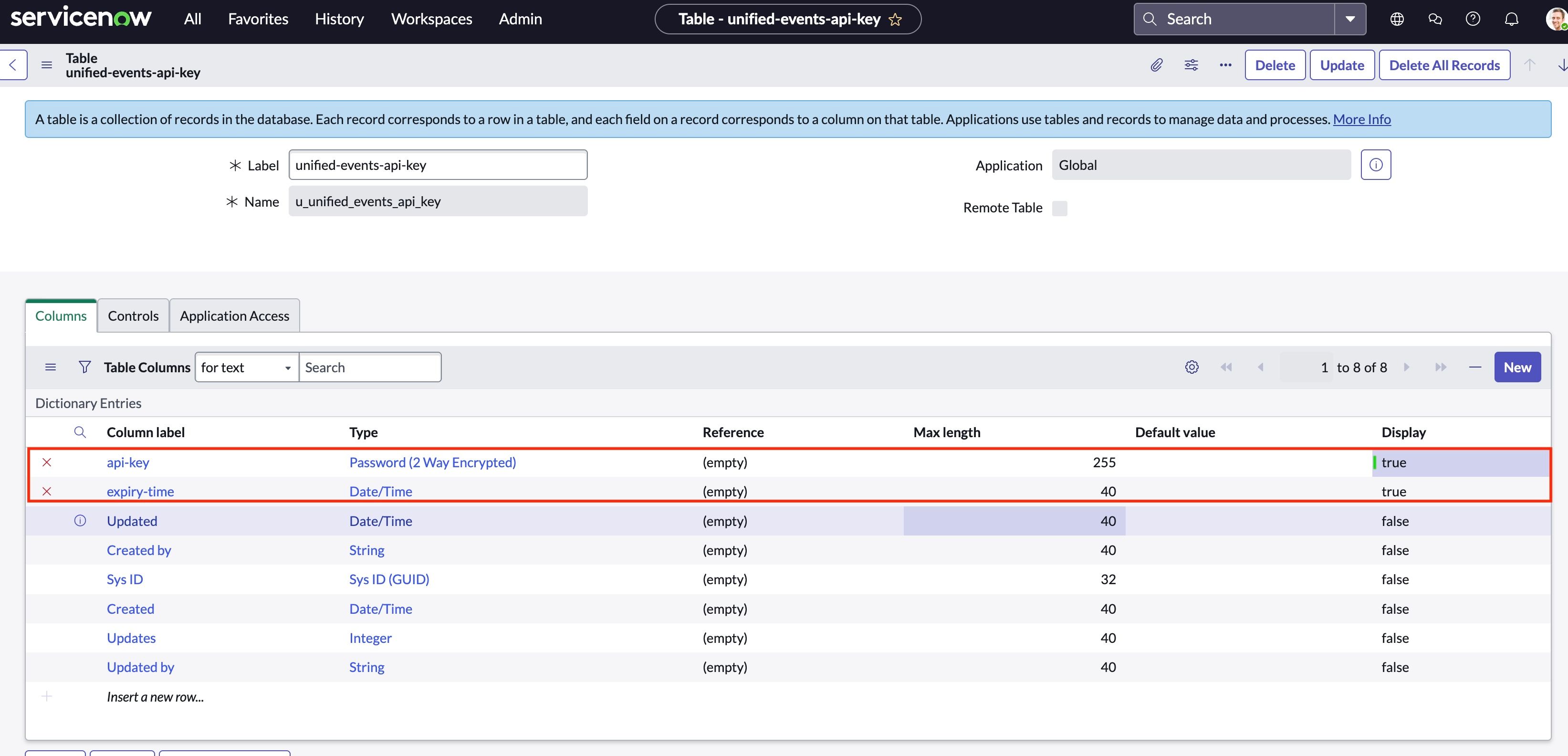 Adding api_key and expiry_time fields